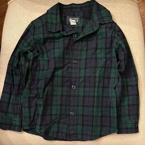 The Children's Place Green and Blue Plaid Shirt